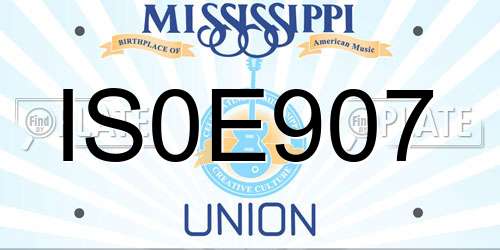IS0E907 Mississippi License Plate