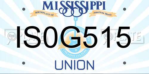 IS0G515 Mississippi License Plate