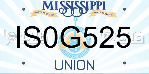 IS0G525 Mississippi License Plate