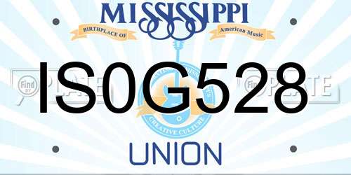 IS0G528 Mississippi License Plate