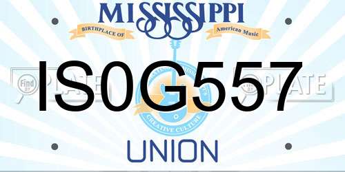 IS0G557 Mississippi License Plate