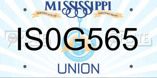 IS0G565 Mississippi License Plate