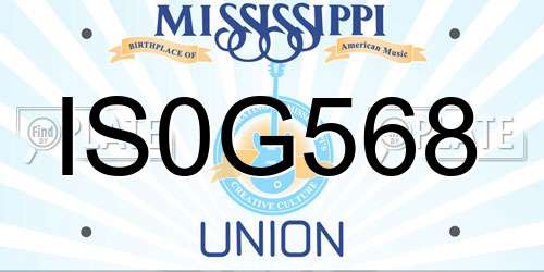 IS0G568 Mississippi License Plate
