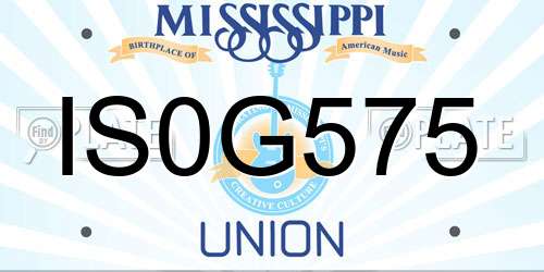 IS0G575 Mississippi License Plate