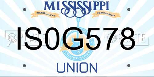IS0G578 Mississippi License Plate