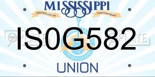IS0G582 Mississippi License Plate