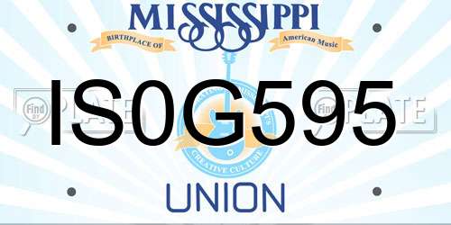 IS0G595 Mississippi License Plate