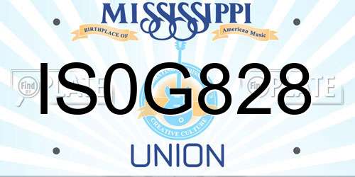 IS0G828 Mississippi License Plate