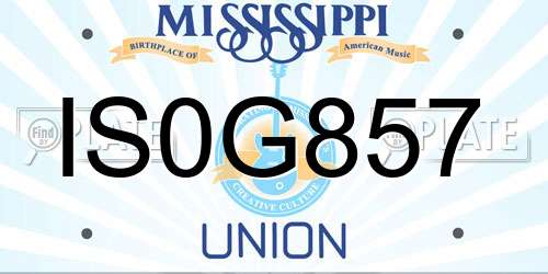 IS0G857 Mississippi License Plate