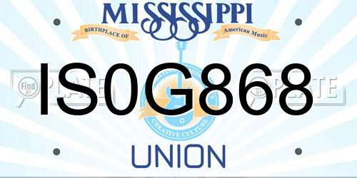IS0G868 Mississippi License Plate