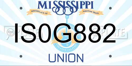 IS0G882 Mississippi License Plate