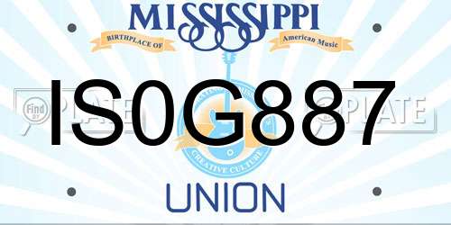 IS0G887 Mississippi License Plate