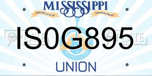 IS0G895 Mississippi License Plate