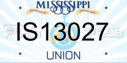 IS13027 Mississippi License Plate
