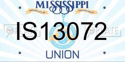 IS13072 Mississippi License Plate