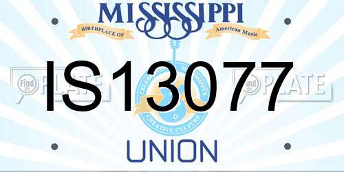 IS13077 Mississippi License Plate