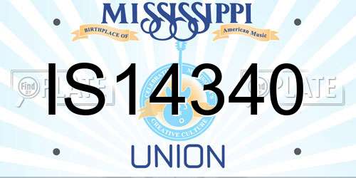 IS14340 Mississippi License Plate