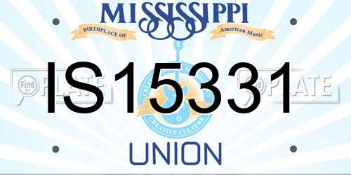 IS15331 Mississippi License Plate