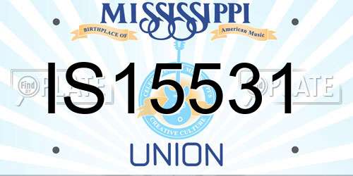 IS15531 Mississippi License Plate