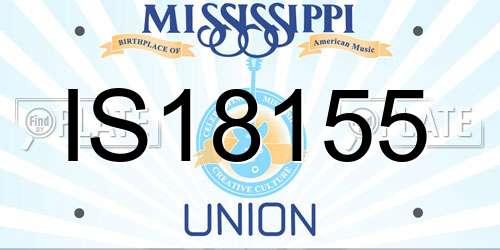 IS18155 Mississippi License Plate