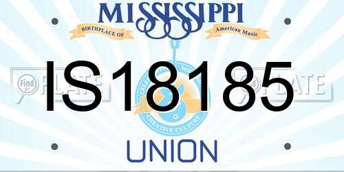 IS18185 Mississippi License Plate