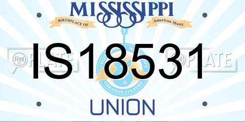 IS18531 Mississippi License Plate