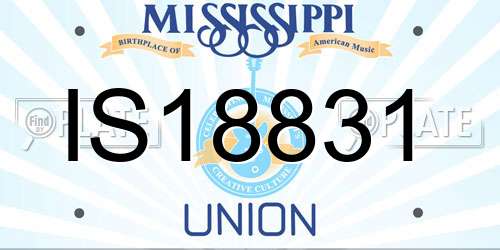 IS18831 Mississippi License Plate