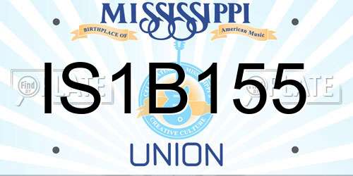 IS1B155 Mississippi License Plate