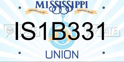 IS1B331 Mississippi License Plate