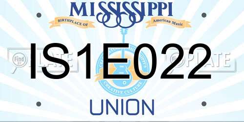 IS1E022 Mississippi License Plate