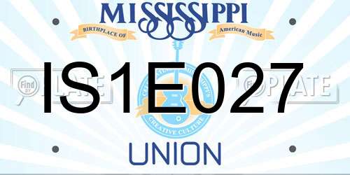 IS1E027 Mississippi License Plate