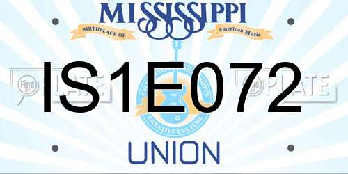 IS1E072 Mississippi License Plate
