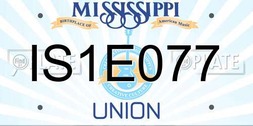 IS1E077 Mississippi License Plate