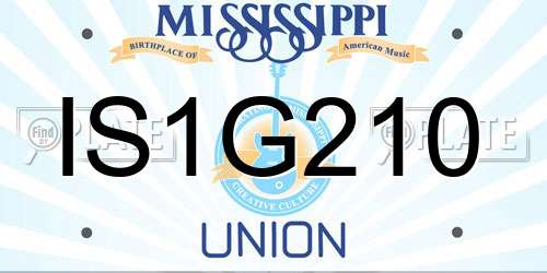 IS1G210 Mississippi License Plate
