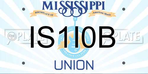 IS1I0B Mississippi License Plate