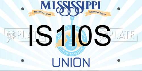 IS1I0S Mississippi License Plate