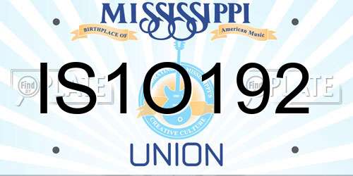 IS1O192 Mississippi License Plate