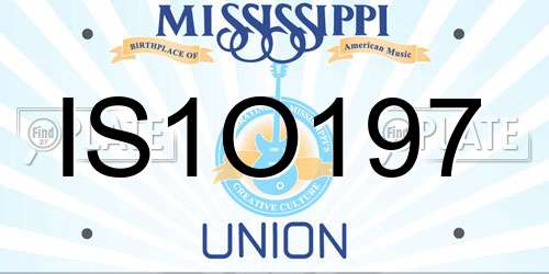 IS1O197 Mississippi License Plate