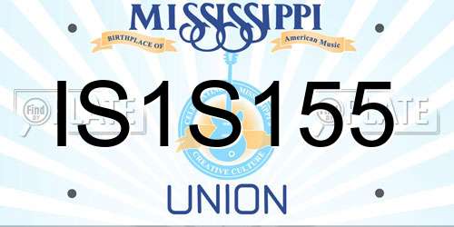 IS1S155 Mississippi License Plate