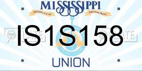 IS1S158 Mississippi License Plate