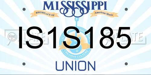 IS1S185 Mississippi License Plate