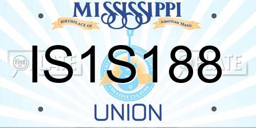IS1S188 Mississippi License Plate
