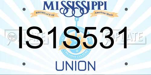 IS1S531 Mississippi License Plate