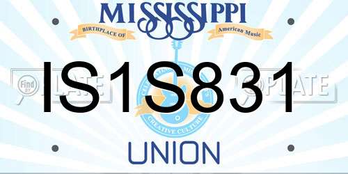 IS1S831 Mississippi License Plate