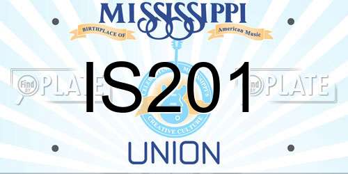 IS201 Mississippi License Plate