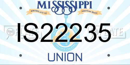 IS22235 Mississippi License Plate