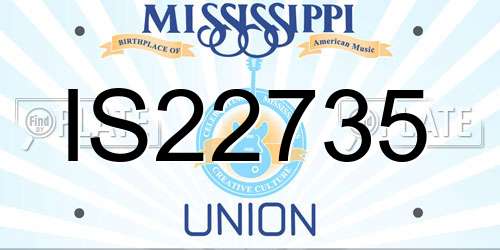 IS22735 Mississippi License Plate