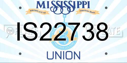 IS22738 Mississippi License Plate