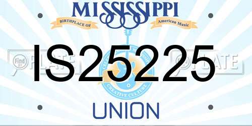 IS25225 Mississippi License Plate