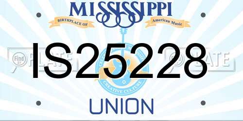 IS25228 Mississippi License Plate